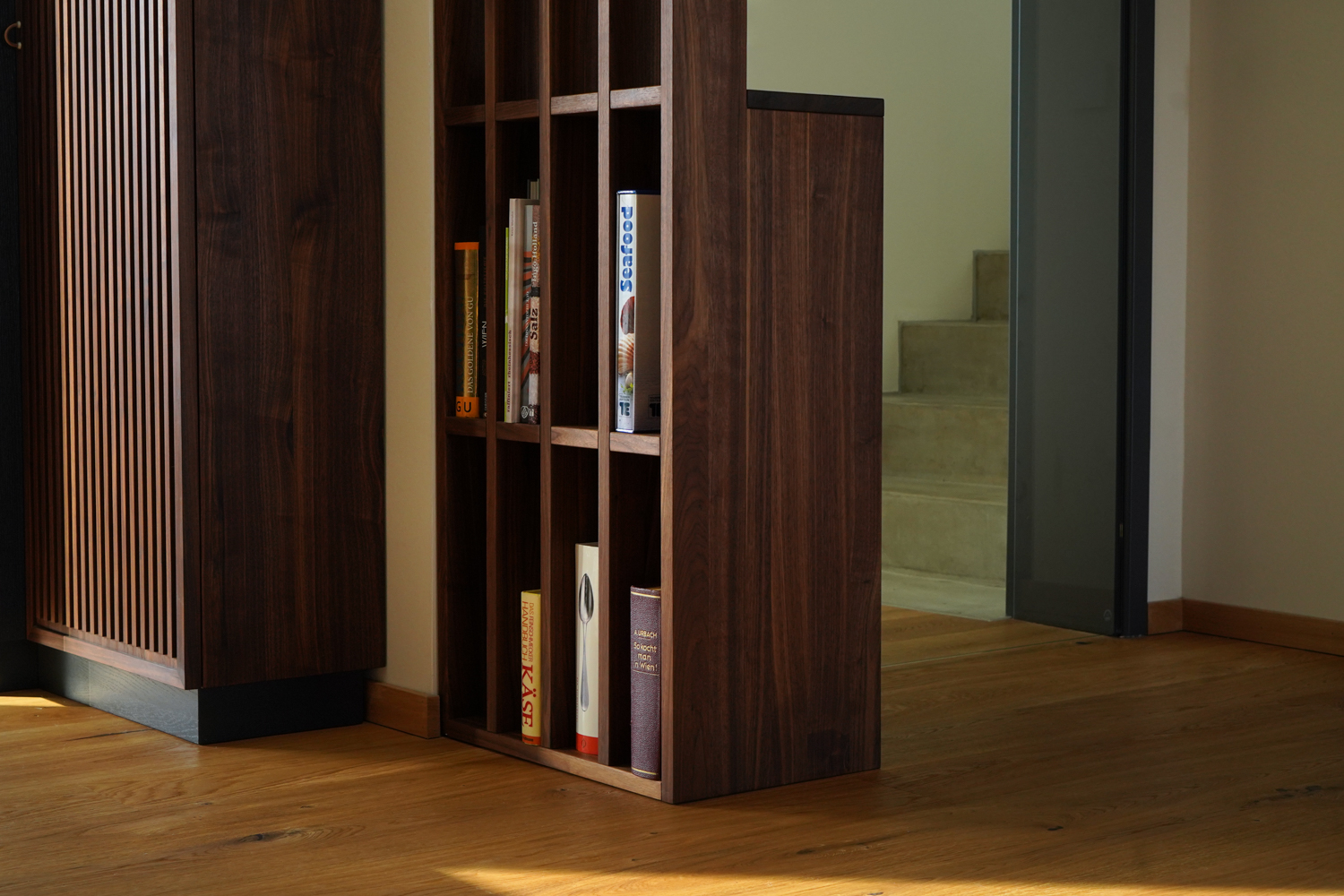 black walnut cabinet